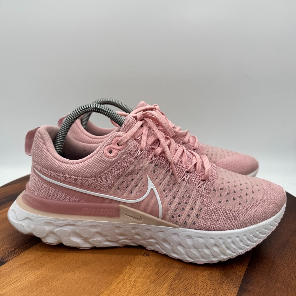 Nike React Infinity Run Flyknit 2 Shoes Womens 10 Pink Glaze Running Sneakers
